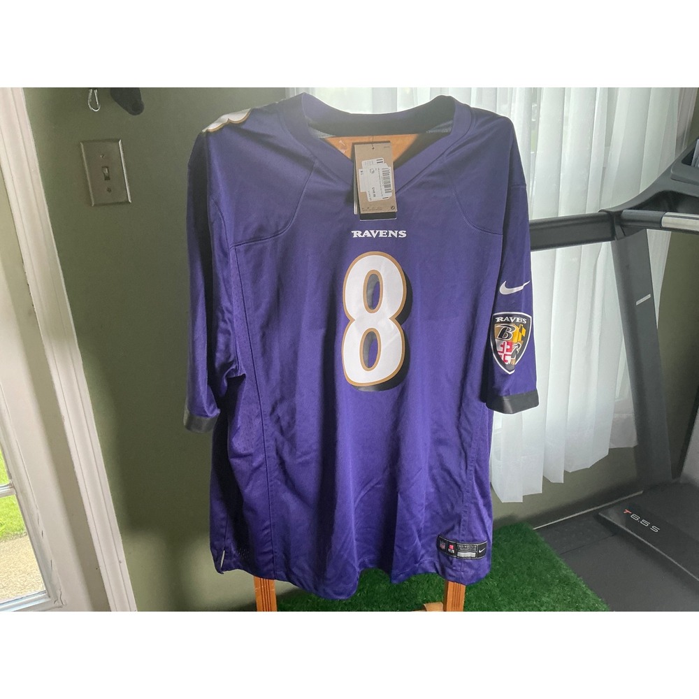 Nike Baltimore Ravens Lamar Jackson #8 Home Game Jersey Purple XXL New